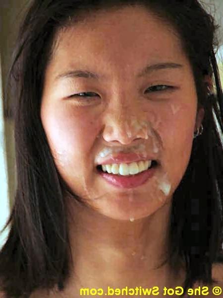 16P Slutty asian girlfriend gets facial from stranger