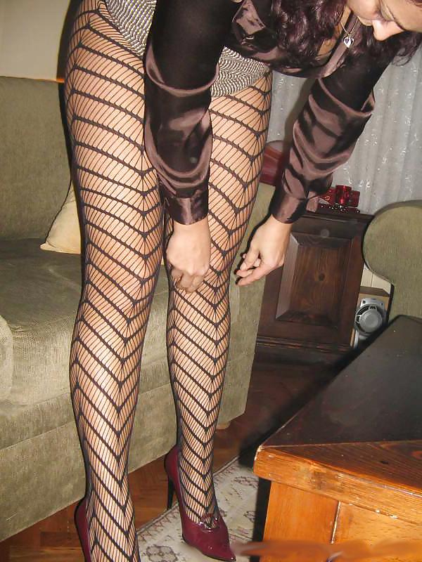 15P Turkish redhead wife with sexy stockings