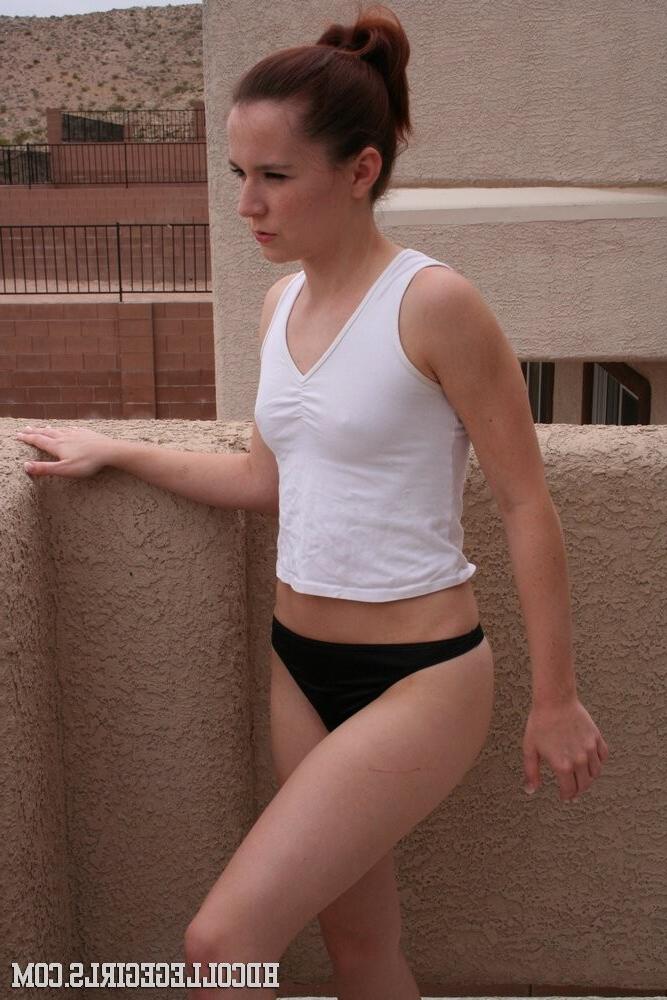 16P Tiny teen posing on the balcony