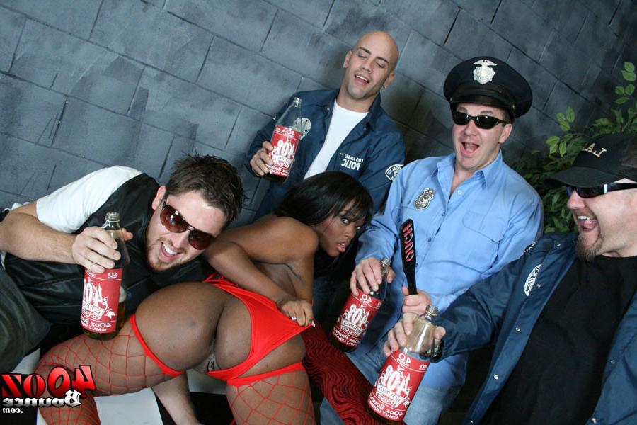 16P Big ass black pornstar Roxy Ray drinks and fucks