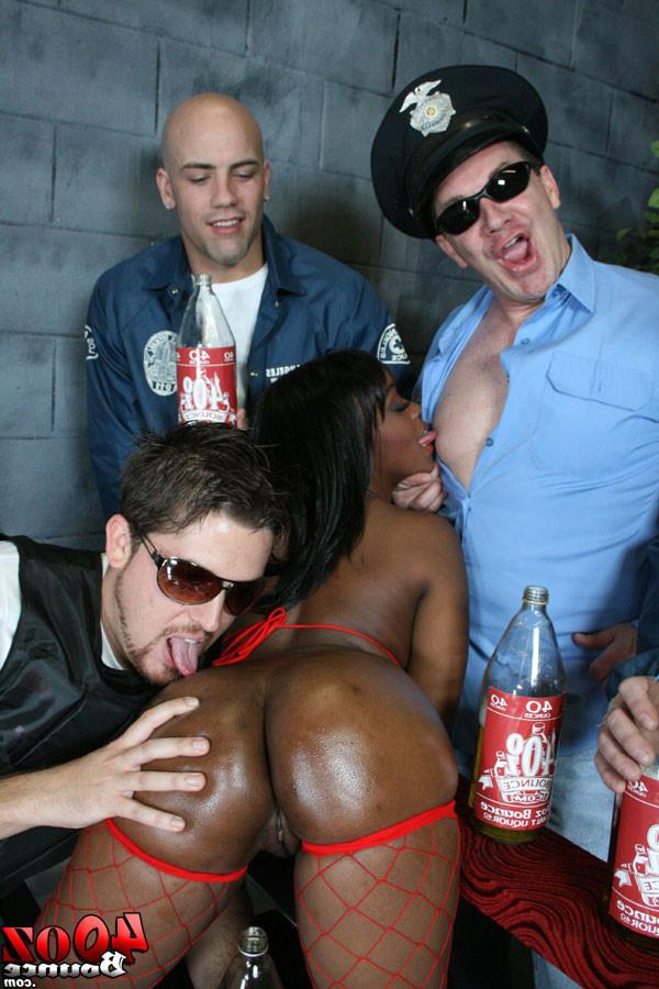 16P Big ass black pornstar Roxy Ray drinks and fucks