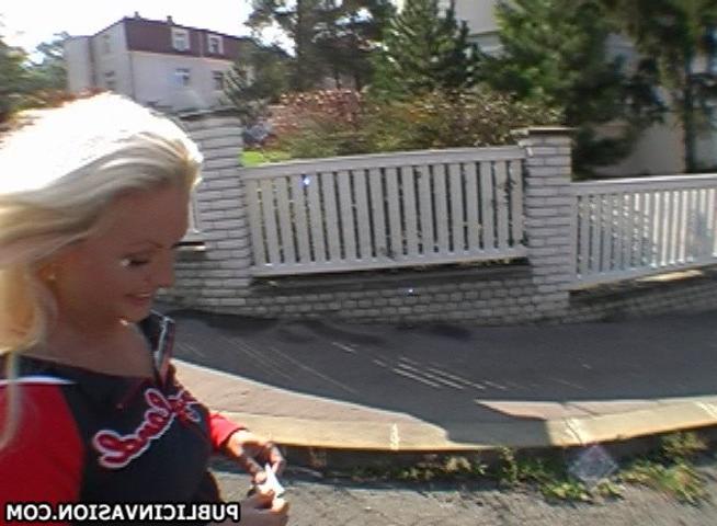16P Blonde Has Her Boobs Fondled In Middle Of Open Street