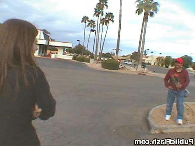 16P Cute Lil Bare Ass Flashed for Guys at Strip Mall