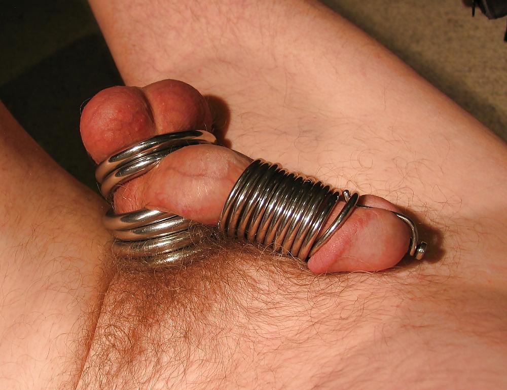 11P Cock and ball rings with penis plug
