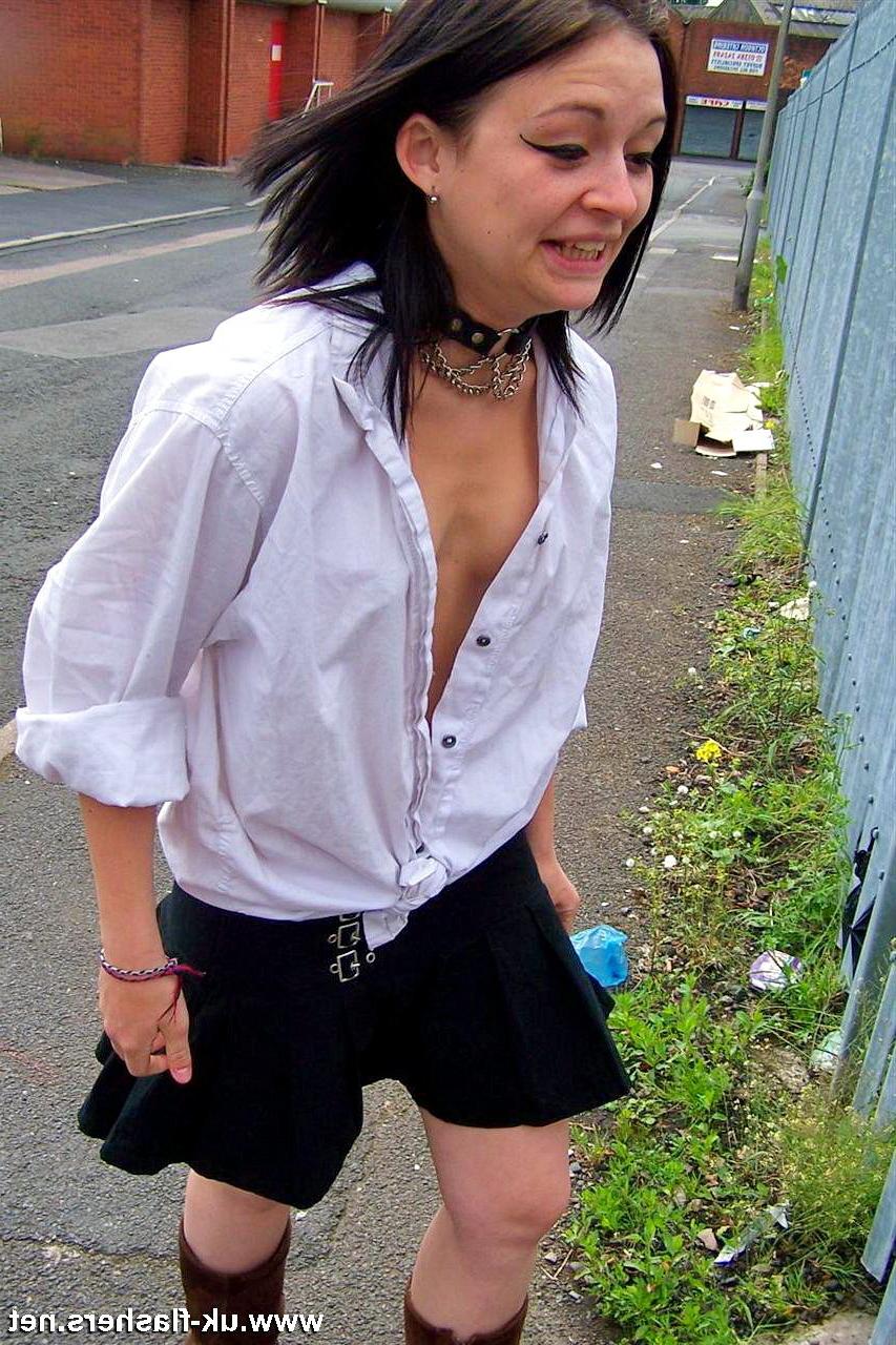 16P Emo goth babe Pixies teen exhibtionism and public nudity of young english colleg