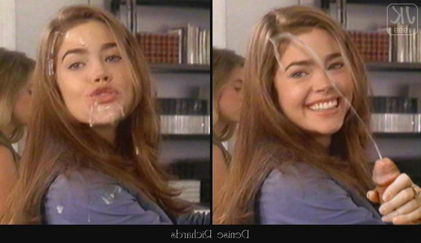 15P Denise Richards gives a stud's cock a hot blowjob