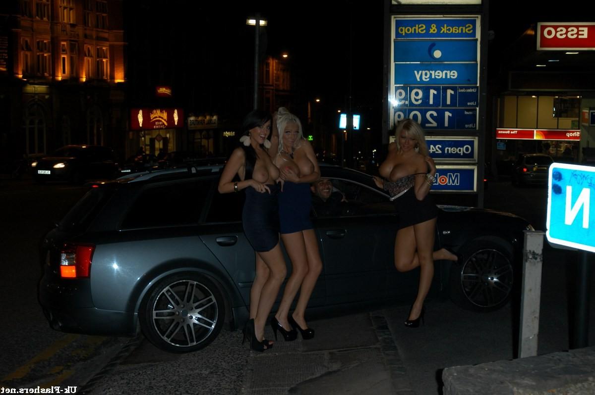 16P Three pornstars holiday flirting and flashing of big tits with blonde babes