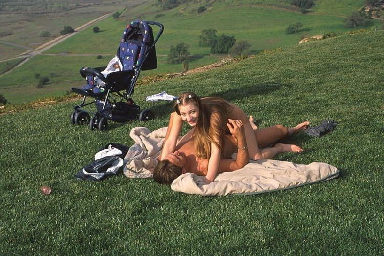 16P Young babysitter getting fucked outdoor for extra cash