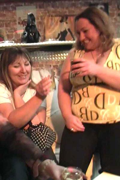 12P The beautiful BBW slut at the party gets naked with her friends and takes dick f