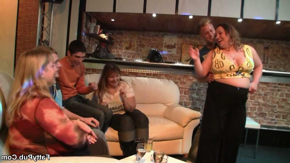 12P The beautiful BBW slut at the party gets naked with her friends and takes dick f