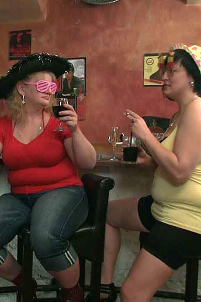 12P All the fatties get naked at the party and one ends up with a cock inside her fr