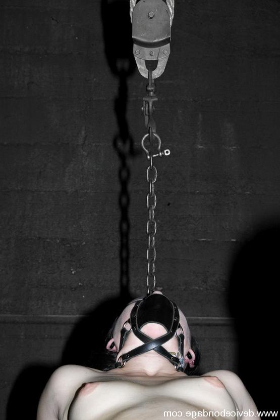 15P Alexa von Tess in leather strap bondage and ball gaged