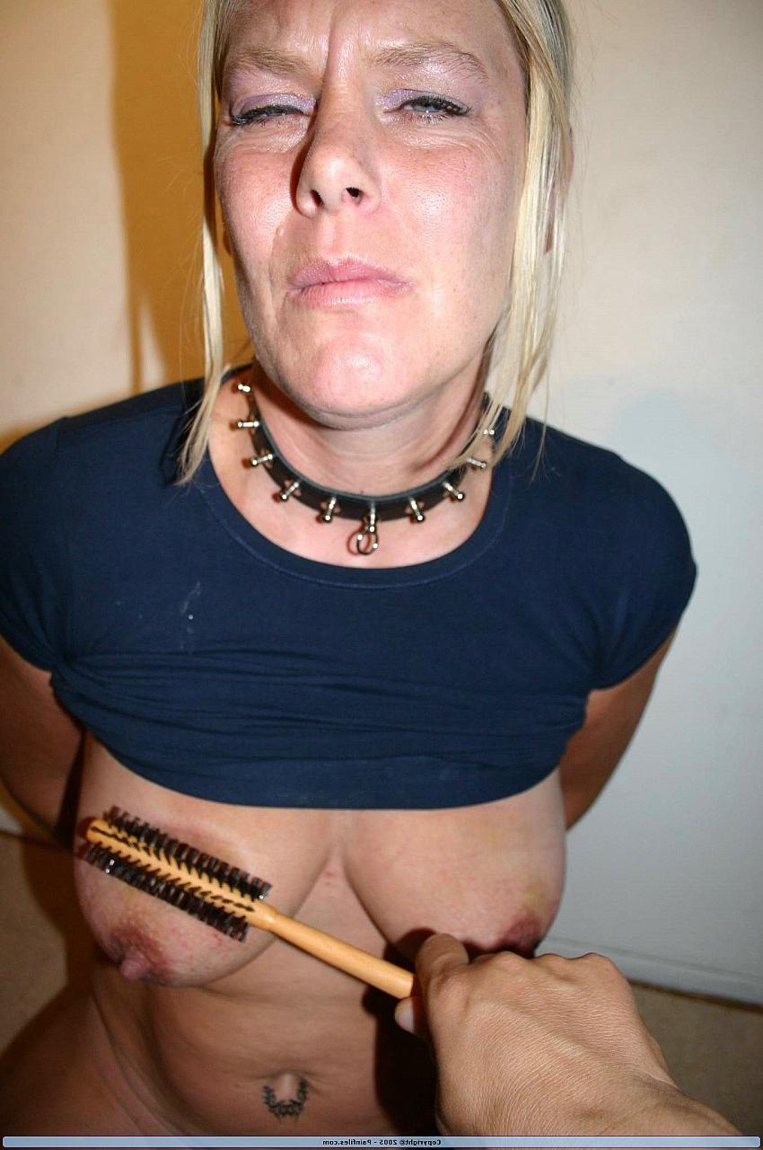 16P Amateur blonde subbie has her boobs tormented by her Master