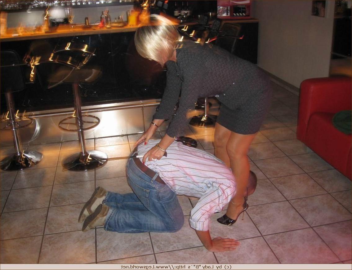 12P German mistress lady Barbara dominating in stockings