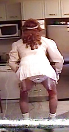 15P Crossdresser showing white panties