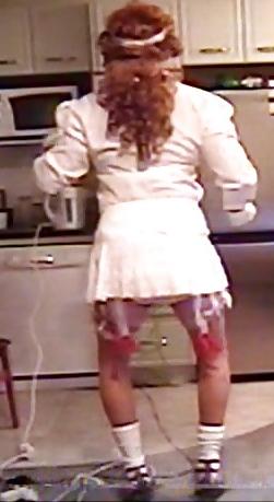 15P Crossdresser showing white panties