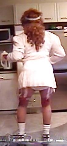 15P Crossdresser showing white panties