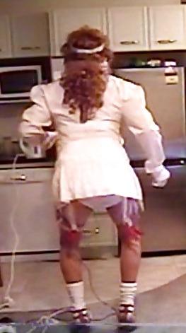 15P Crossdresser showing white panties