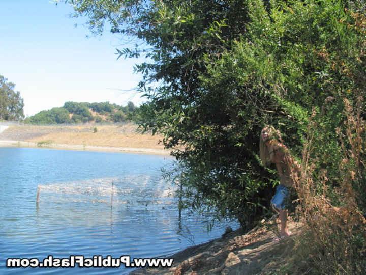 16P Shapely Blonde Strips Publicly Nude at Local Lake