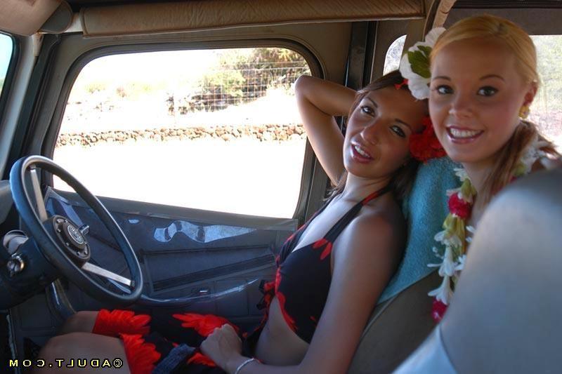 16P Extremely hot lesbian babes kissing and beach group sex