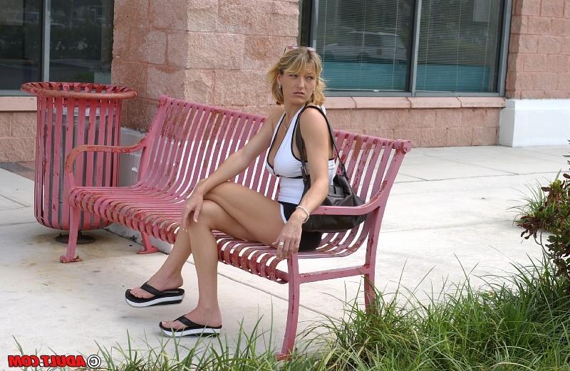 16P Lusty blonde MILF giving great backseat head on her launch break