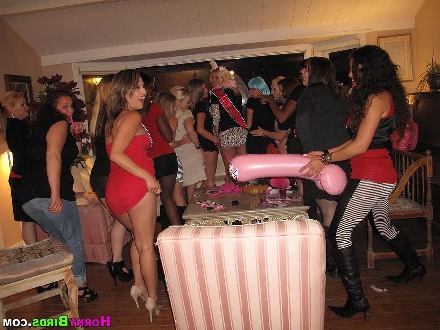 15P Big cock blowjobs at drunk CFNM bachelorette party