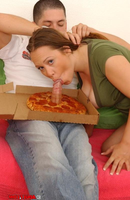 17P A busty brunette slut fucks a pizza delivery man