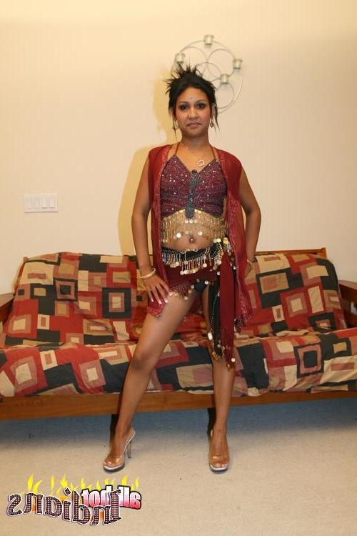15P Round titted Indian slut stripping and showing her bald cunt