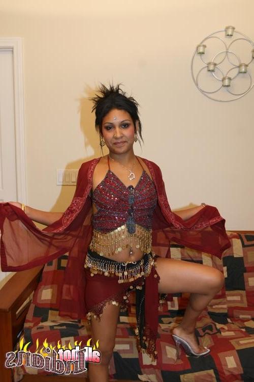 15P Round titted Indian slut stripping and showing her bald cunt