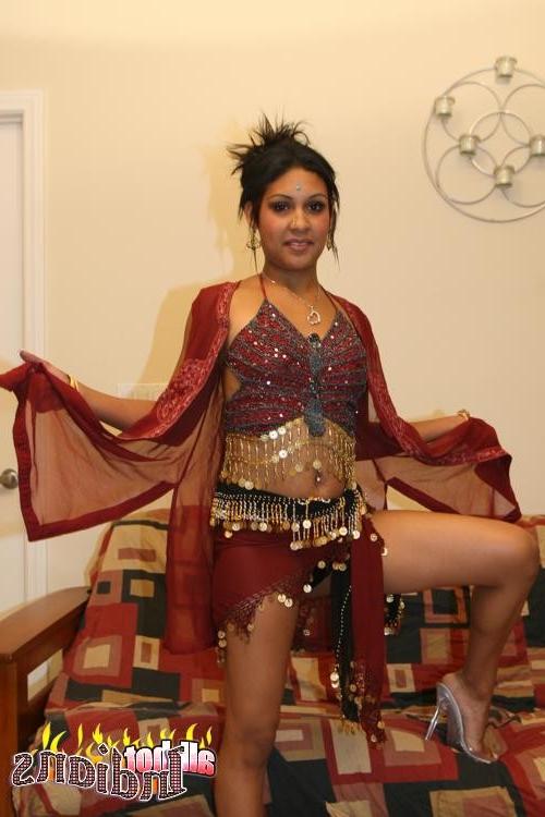 15P Round titted Indian slut stripping and showing her bald cunt