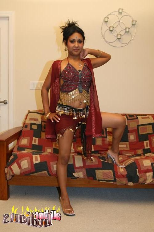 15P Round titted Indian slut stripping and showing her bald cunt