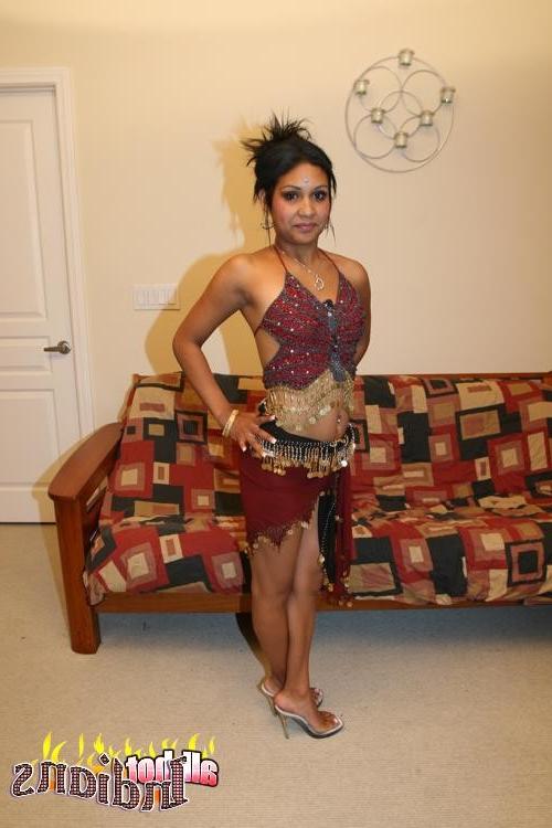 15P Round titted Indian slut stripping and showing her bald cunt