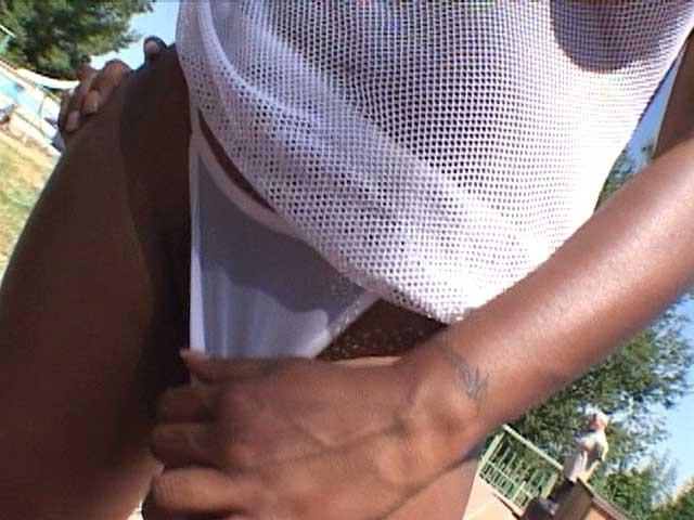 16P big booty black hoe fucks two big dicks