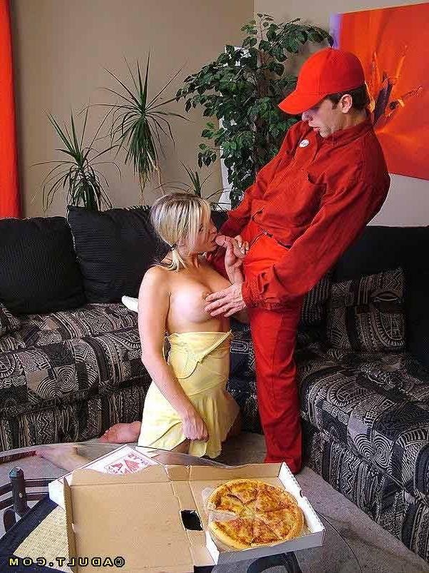 15P Blonde babe sucking and fucking totally in pizza fetish