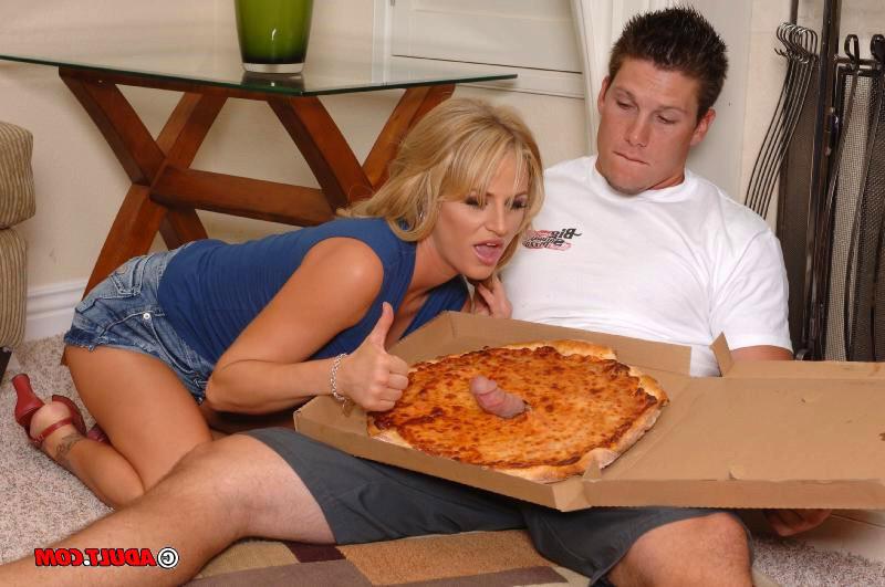 15P Hot big sausage pizza for a blonde slut suck and fuck