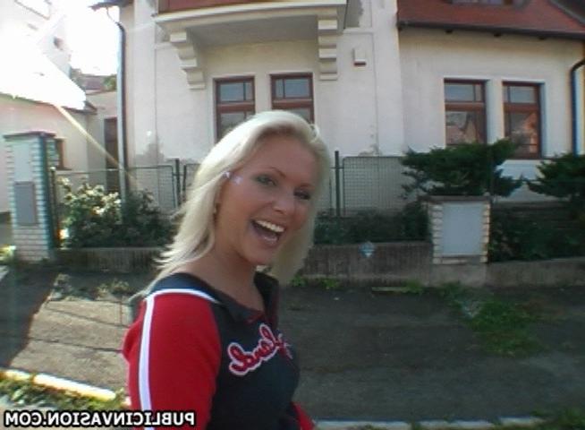 16P random german blonde gets convinced to open throat for cock