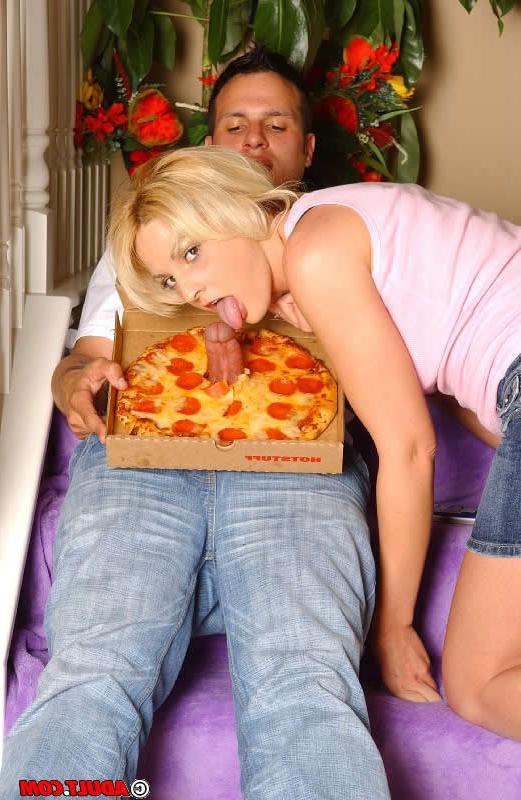13P Blonde rides the pizza guys extra sausage