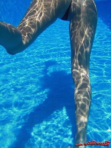24P Brunette swim closeups hard nipples