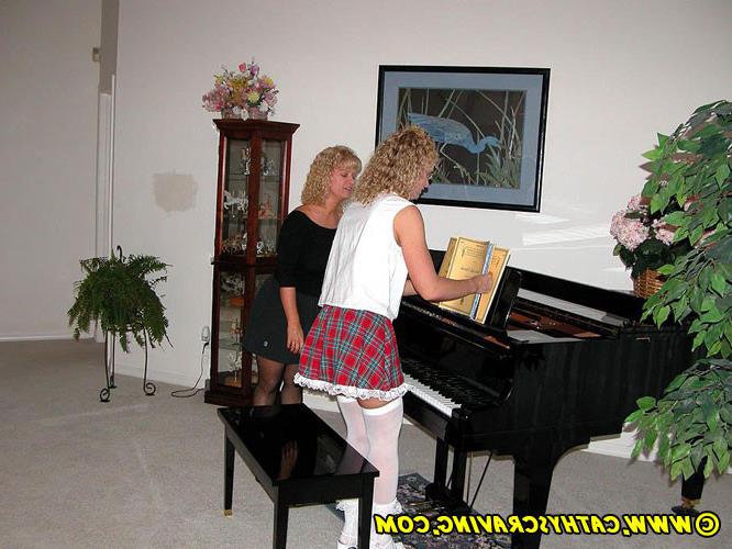 13P Naughty wives have naughty sex on the piano
