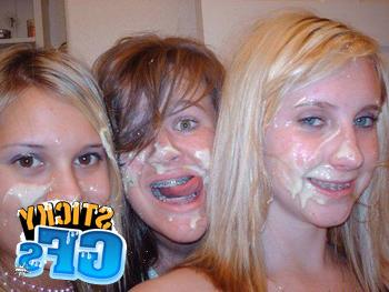 15P Cute teen gfs get blasted with cum
