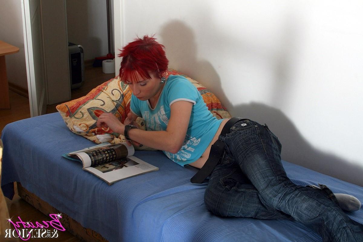 15P Grey old man loves pounding a teen redheads slit