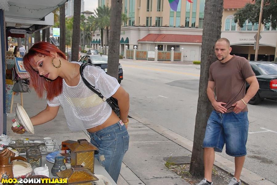 16P Super hot red head milf gets fucked hard in these amazing street fucking hot ass