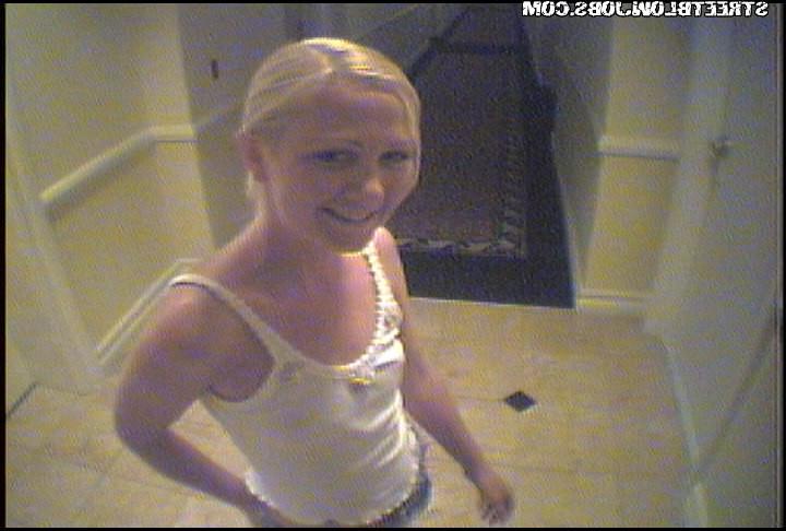 15P Skinny blonde with little nipples gets shown through spy glasses