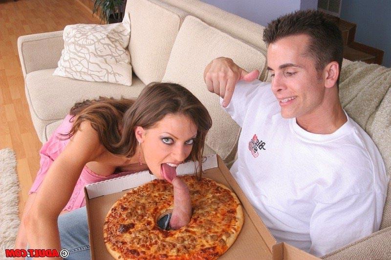 15P Hot babe Vanessa getting a big sausage pizza and more