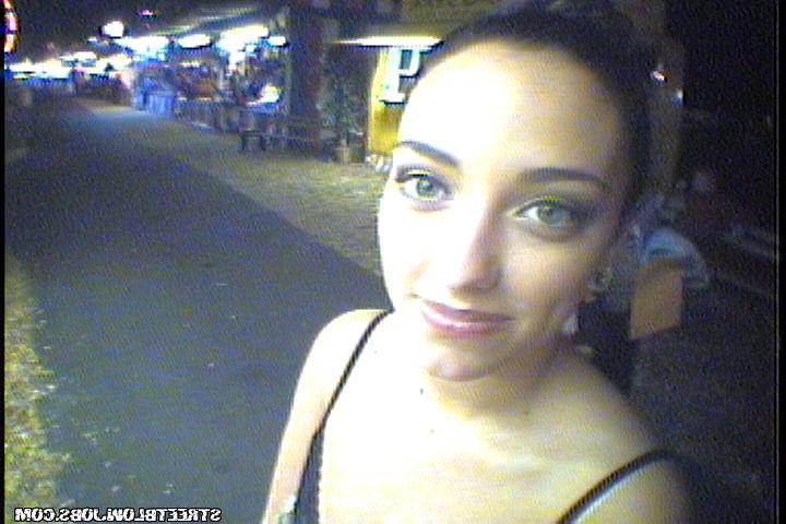 16P Skinny cute chick sucks some cock in the porto potty