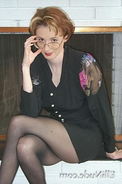 12P Boss lady in pantyhose and glasses