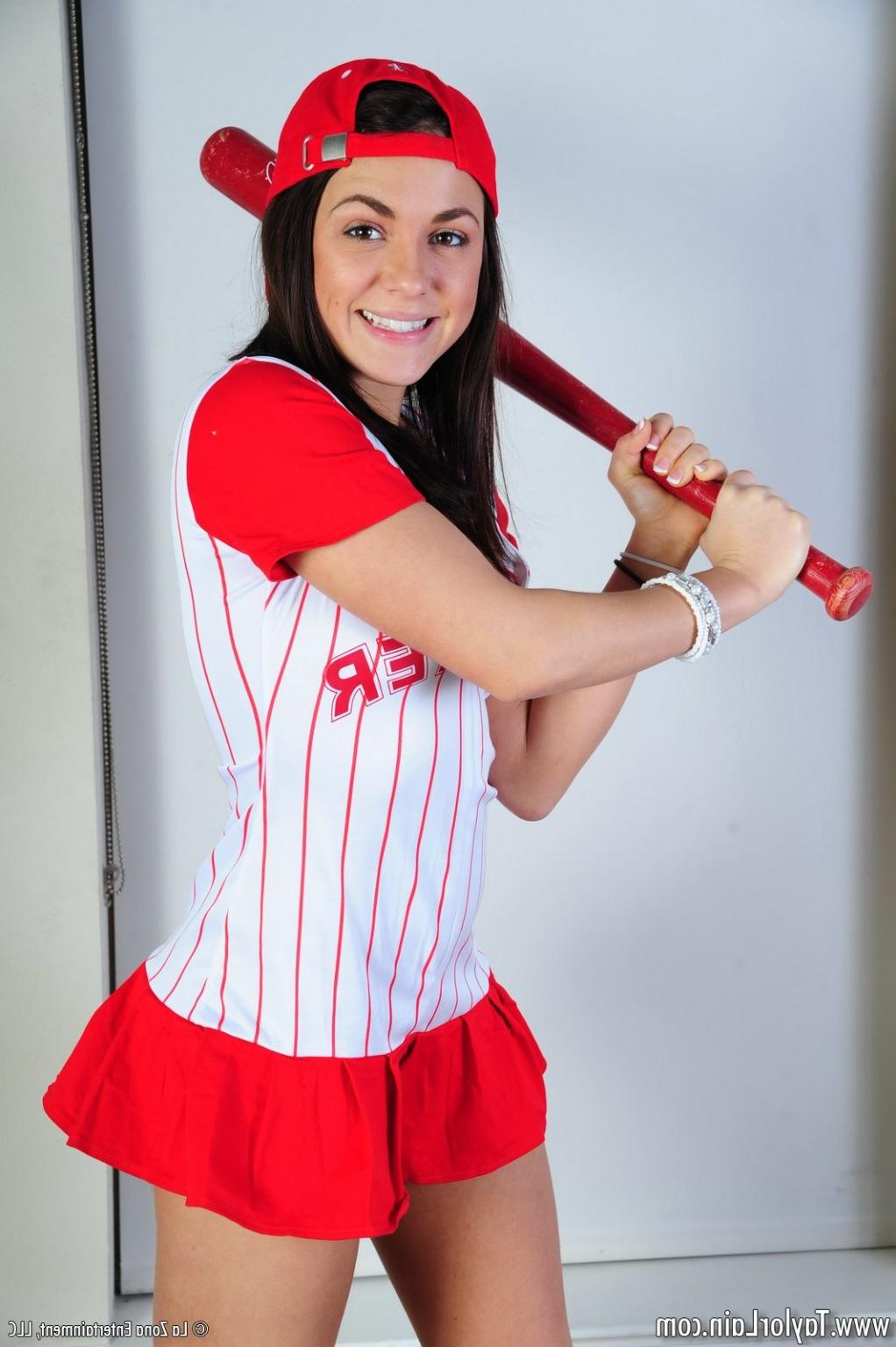 15P Teen in softball uniform likes dildos