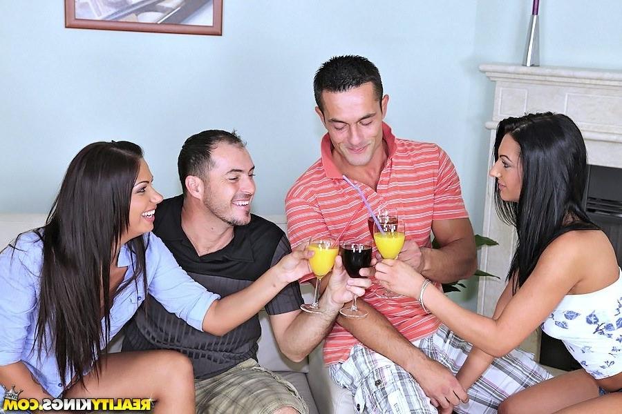 16P Foursome babes from eastern europe getting pounded