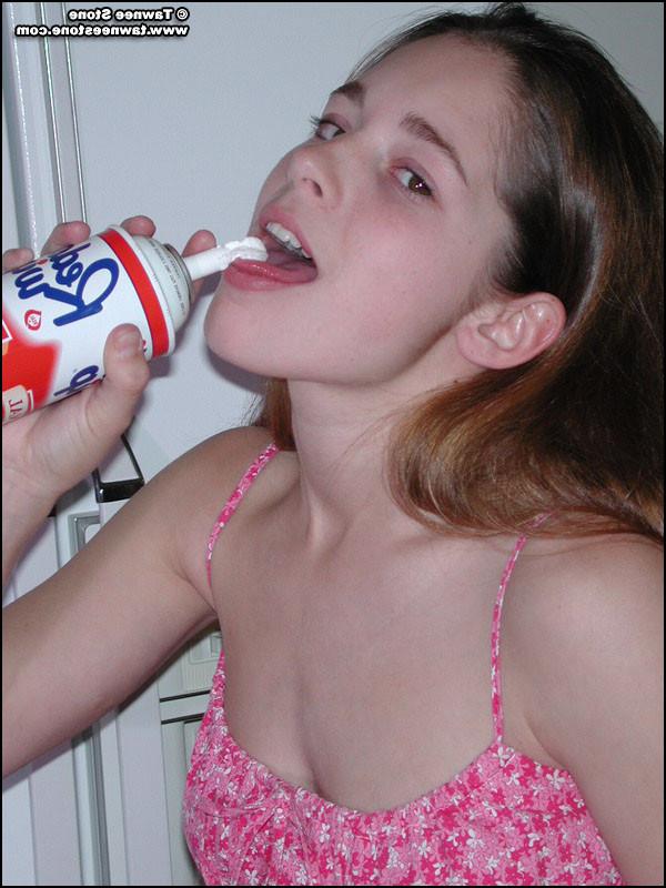 16P Tawnee Stone makes a whip cream bikini