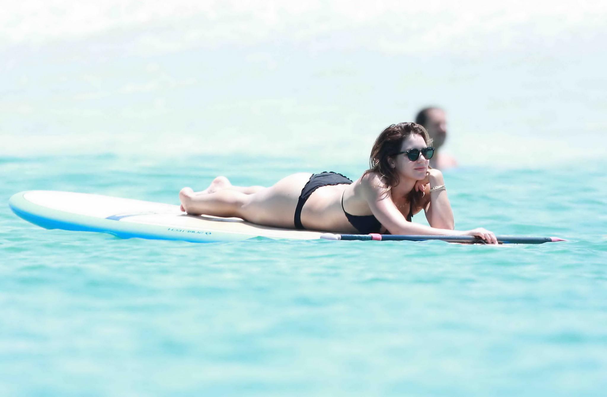 16P Katharine McPhee busty and booty in tiny black bikini